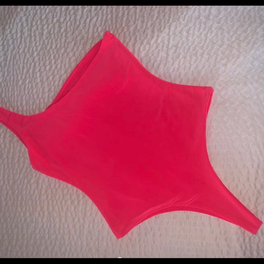 Neon pink Bodysuit/ swim wear size small